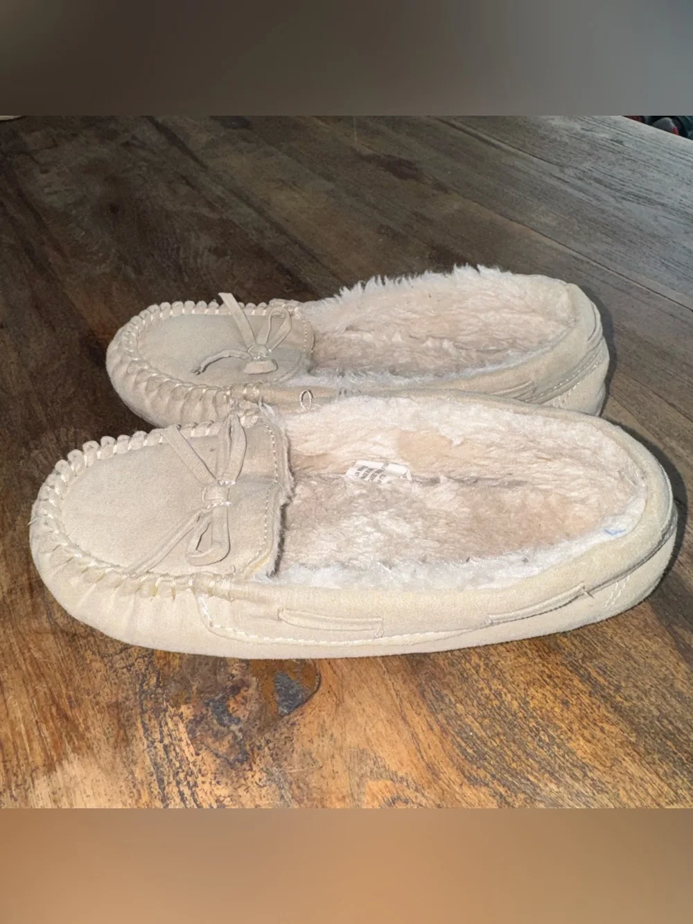 Kids Toddler Girls Cozy Faux Fur Lined Moccasin Slippers size 13